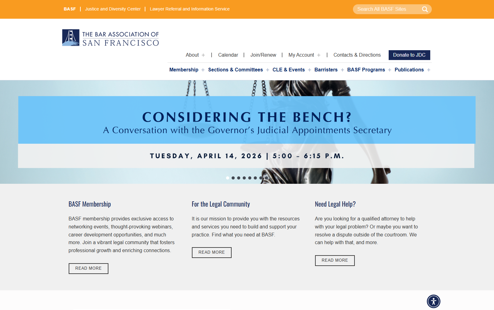 Bar Association of San Francisco website redesign by POP Interactive