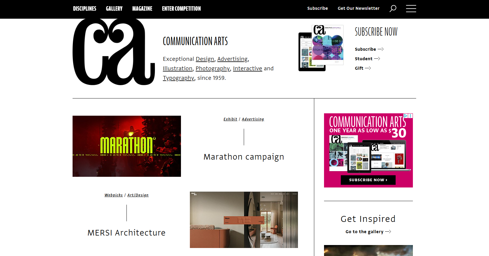 Communication Arts website
