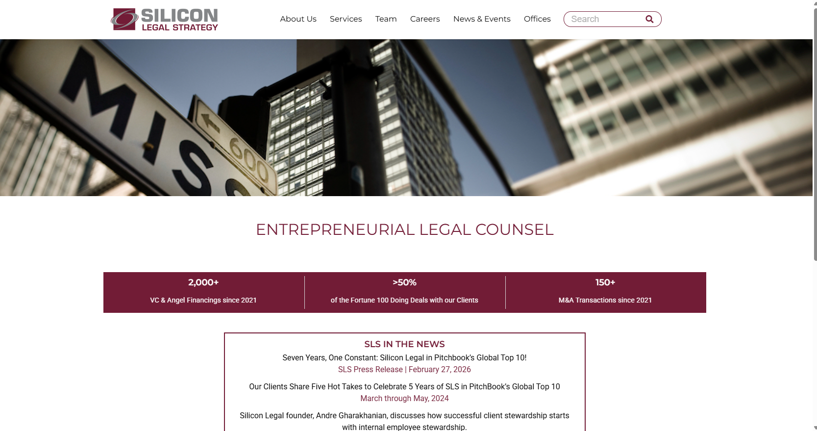Silicon Legal Strategy website